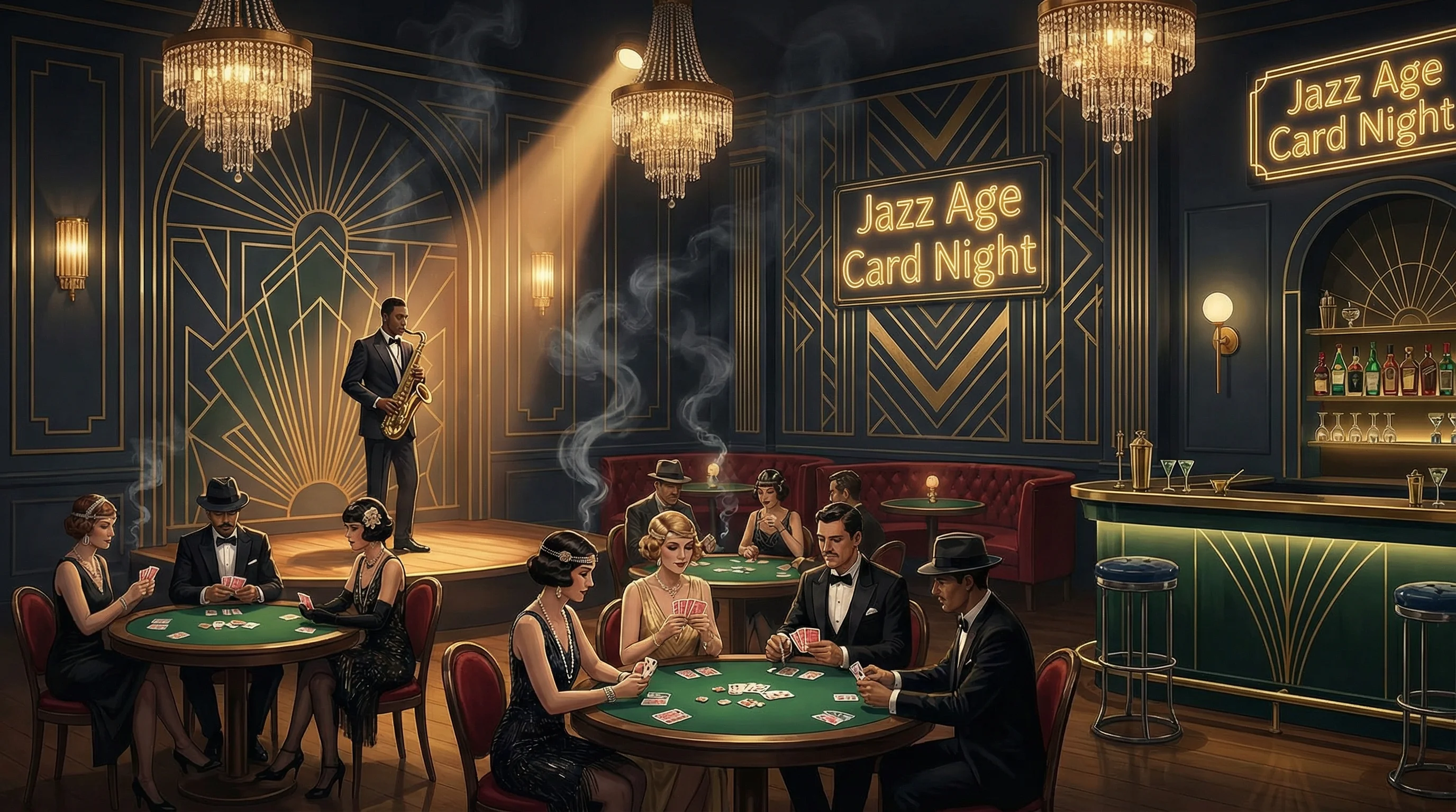 爵士酒吧全景 - 大发棋牌 的沉浸式场景